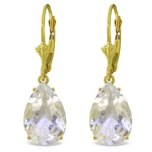10 Carat 14K Solid Yellow Gold Carolina White Topaz Earrings