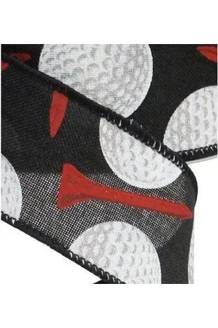 1.5" Royal Canvas Golf Balls & Tee Ribbon: Black (10 Yards)
