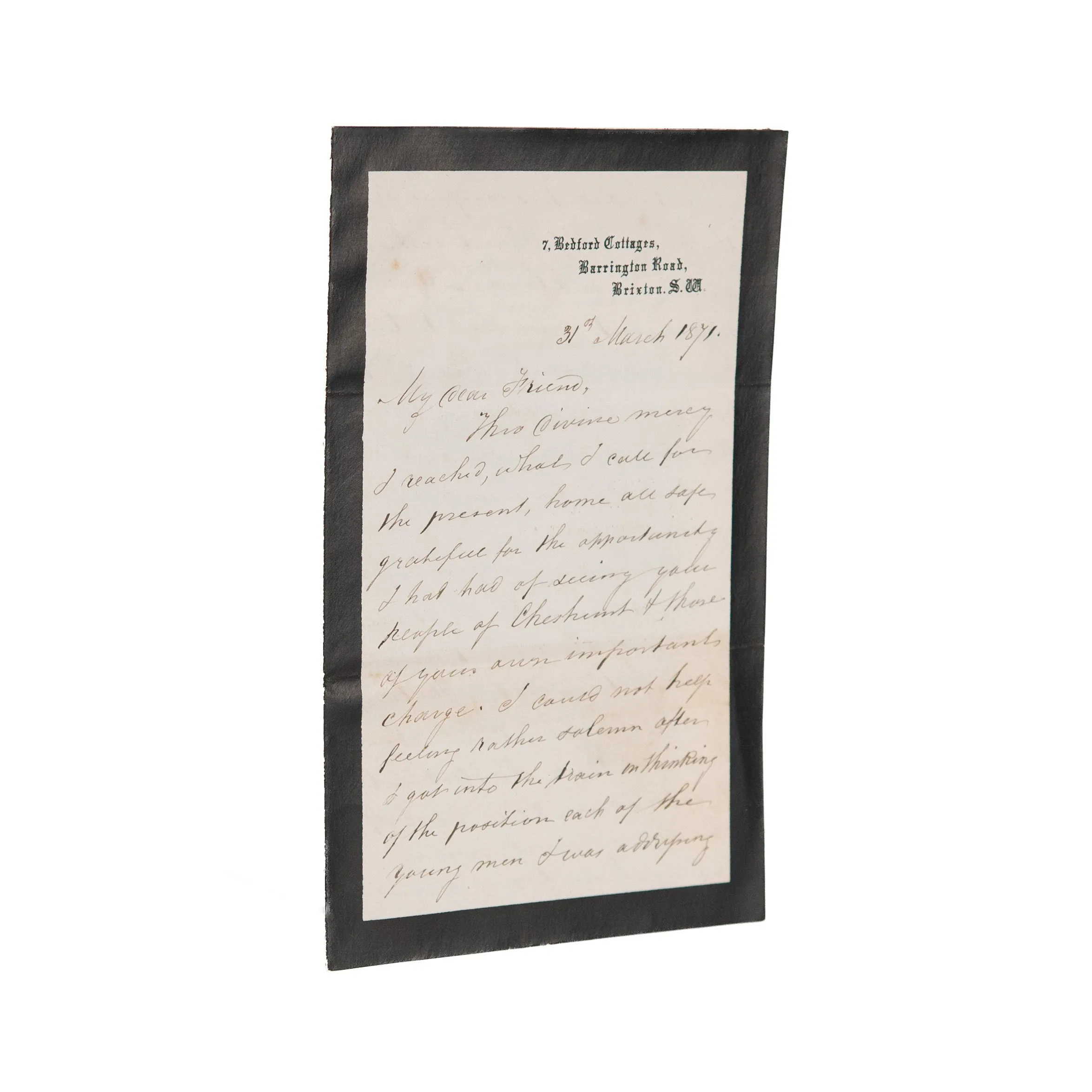 1871 ROBERT MOFFAT. 3pp Autograph Letter on Solemn Responsibility of the Ministry.