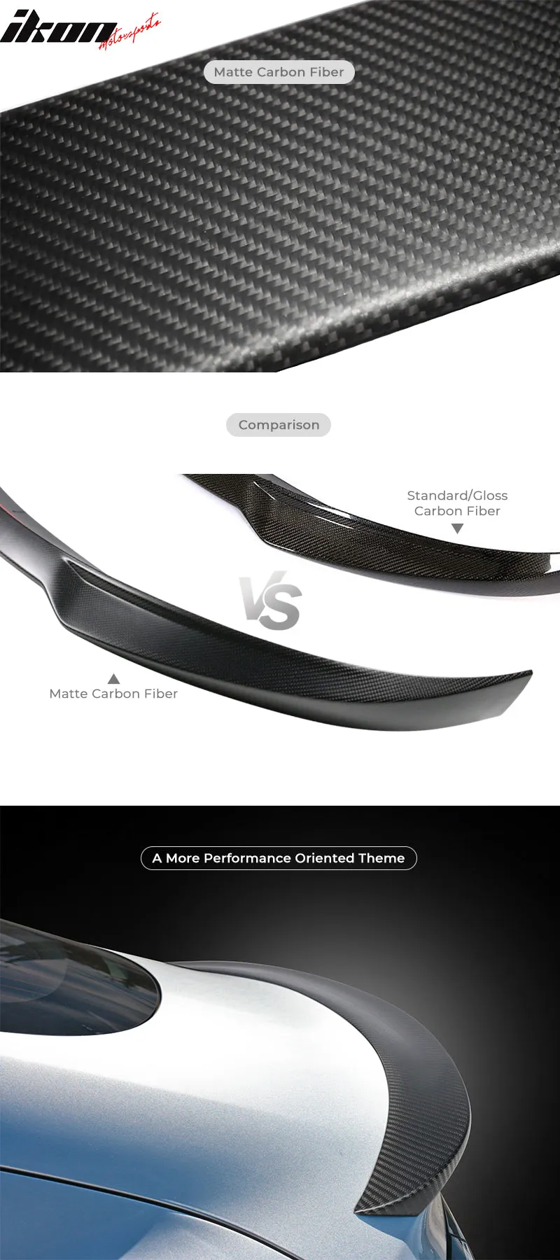 2014-2023 Infiniti Q50 ST Style Rear Trunk Spoiler Wing Carbon Fiber