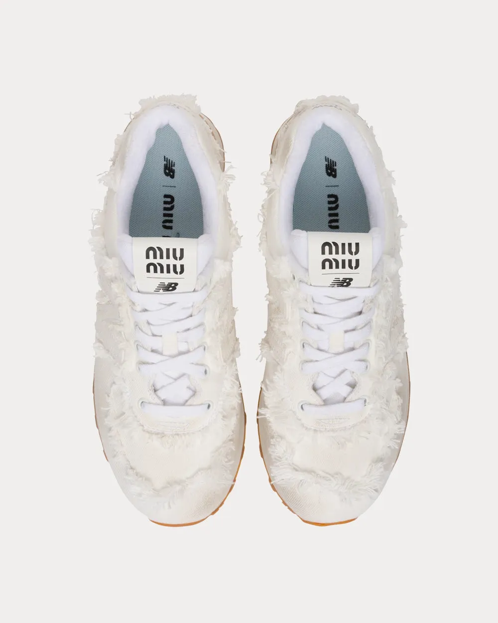 574 Denim White Low Top Sneakers