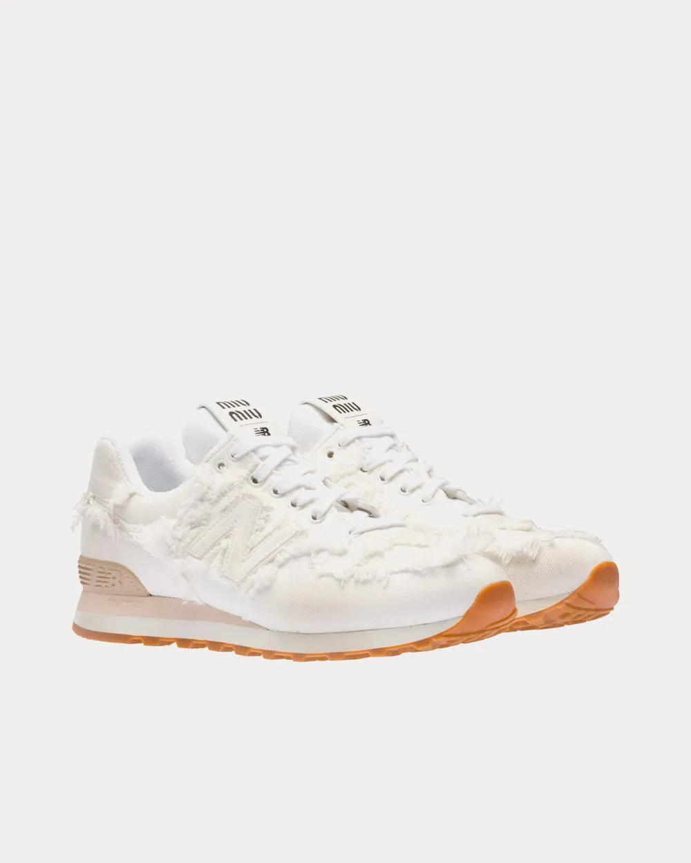574 Denim White Low Top Sneakers