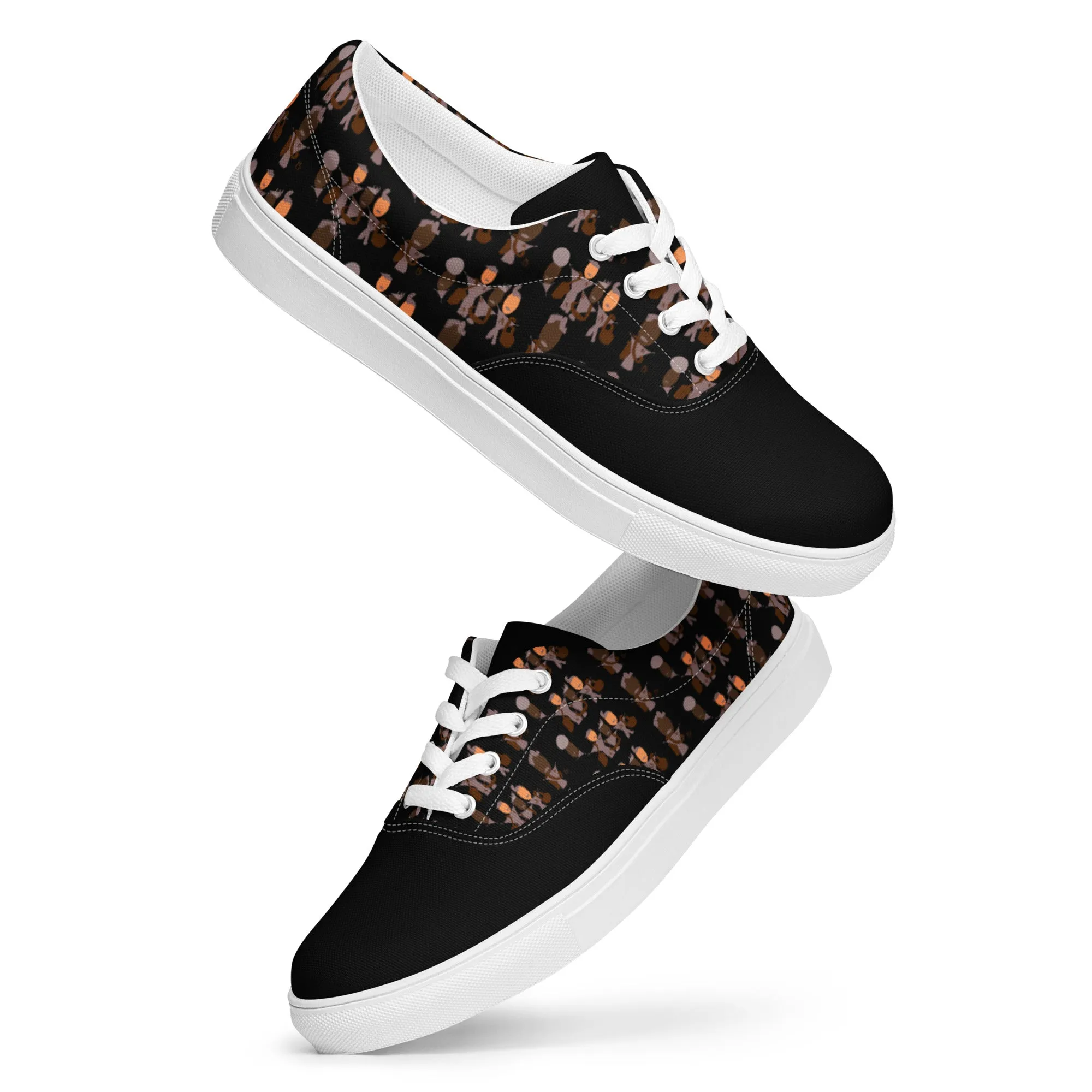 AJBeneficial Entourage Women’s lace-up canvas shoes on Black