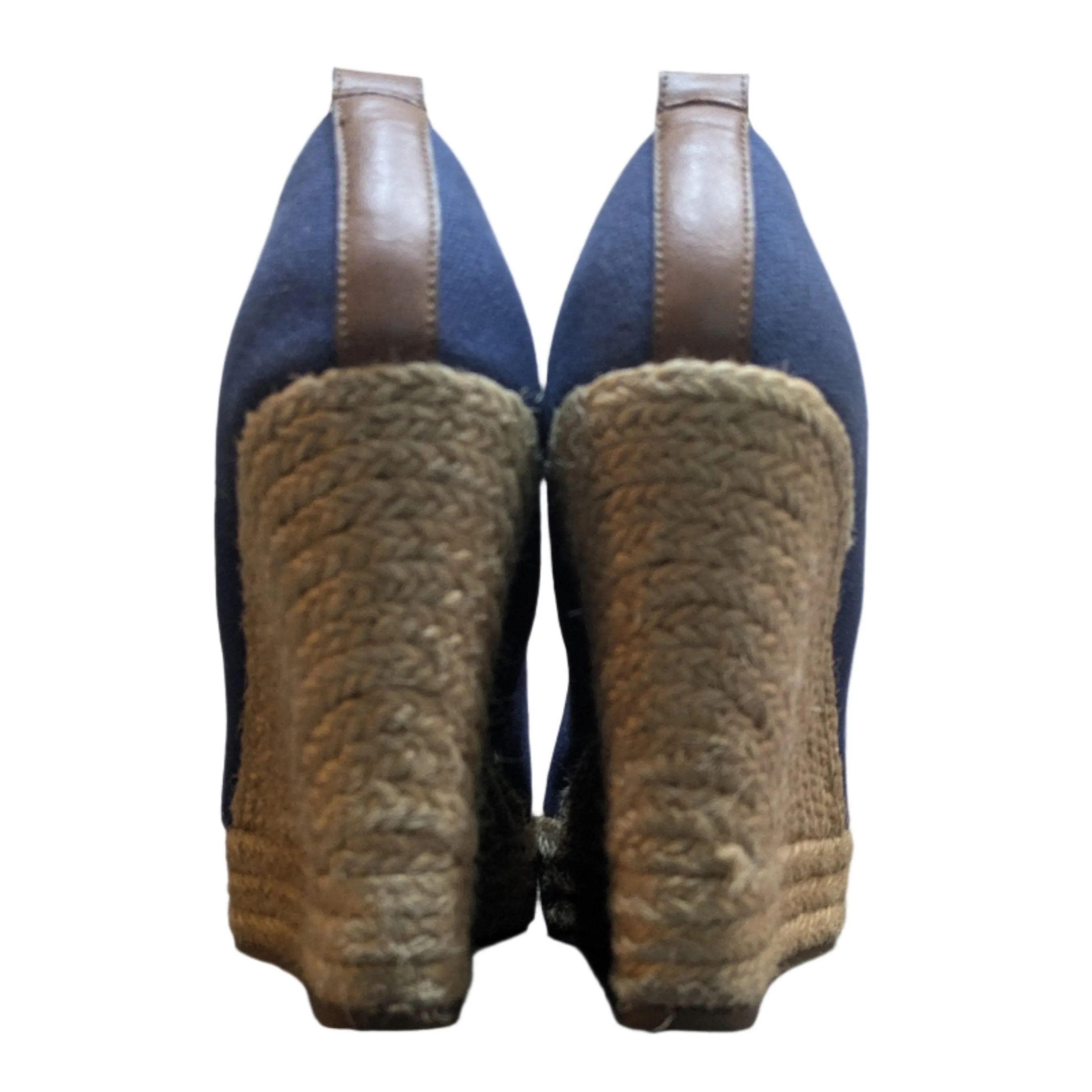 Aldo Monsoon Blue Canvas Espadrille Wedges Size EU 40 / UK 7 / US 9