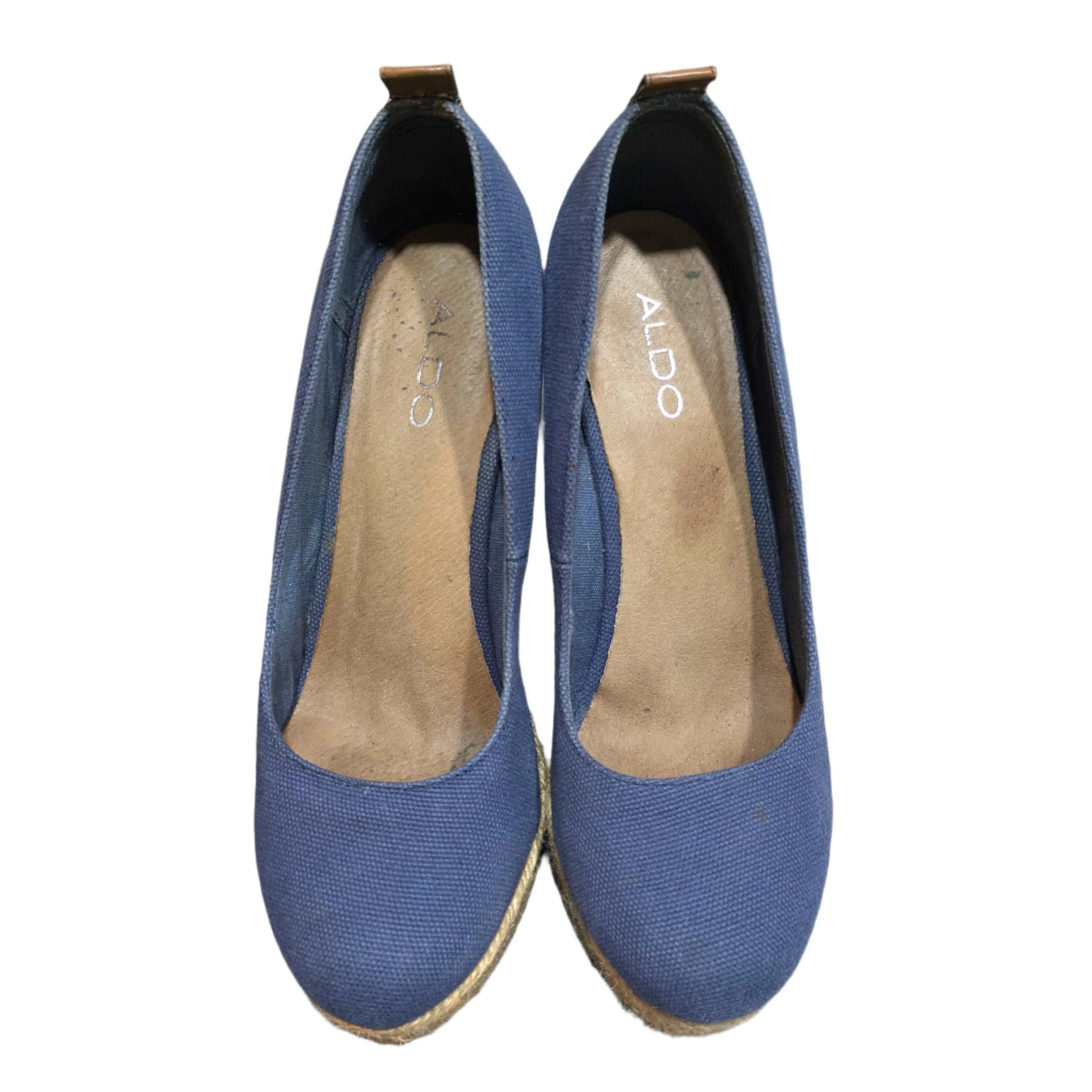 Aldo Monsoon Blue Canvas Espadrille Wedges Size EU 40 / UK 7 / US 9
