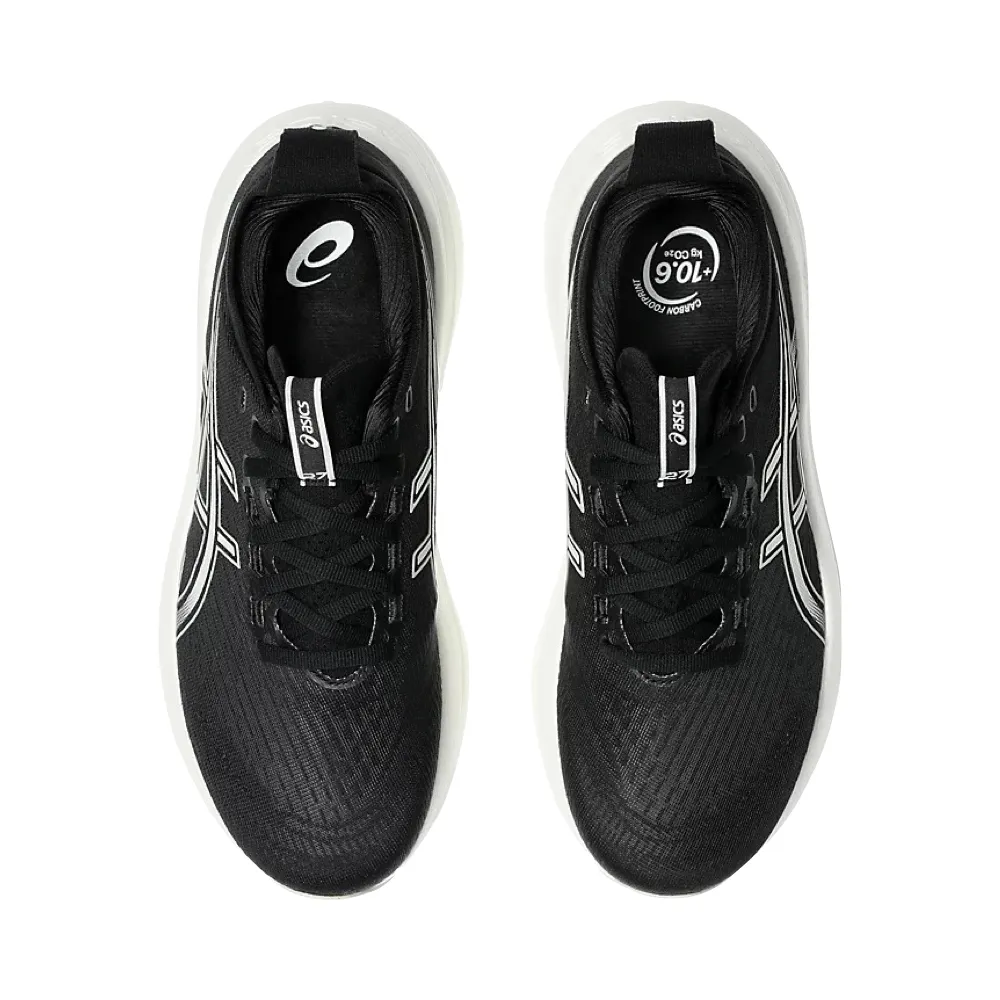 Asics Women's Gel Nimbus 27 Sneaker in Black/Lake Grey