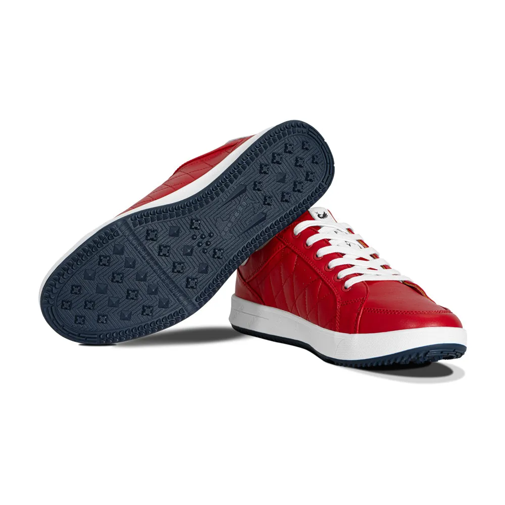 Ask Echo G2 Men's Professional Leather Golf Shoes / Red