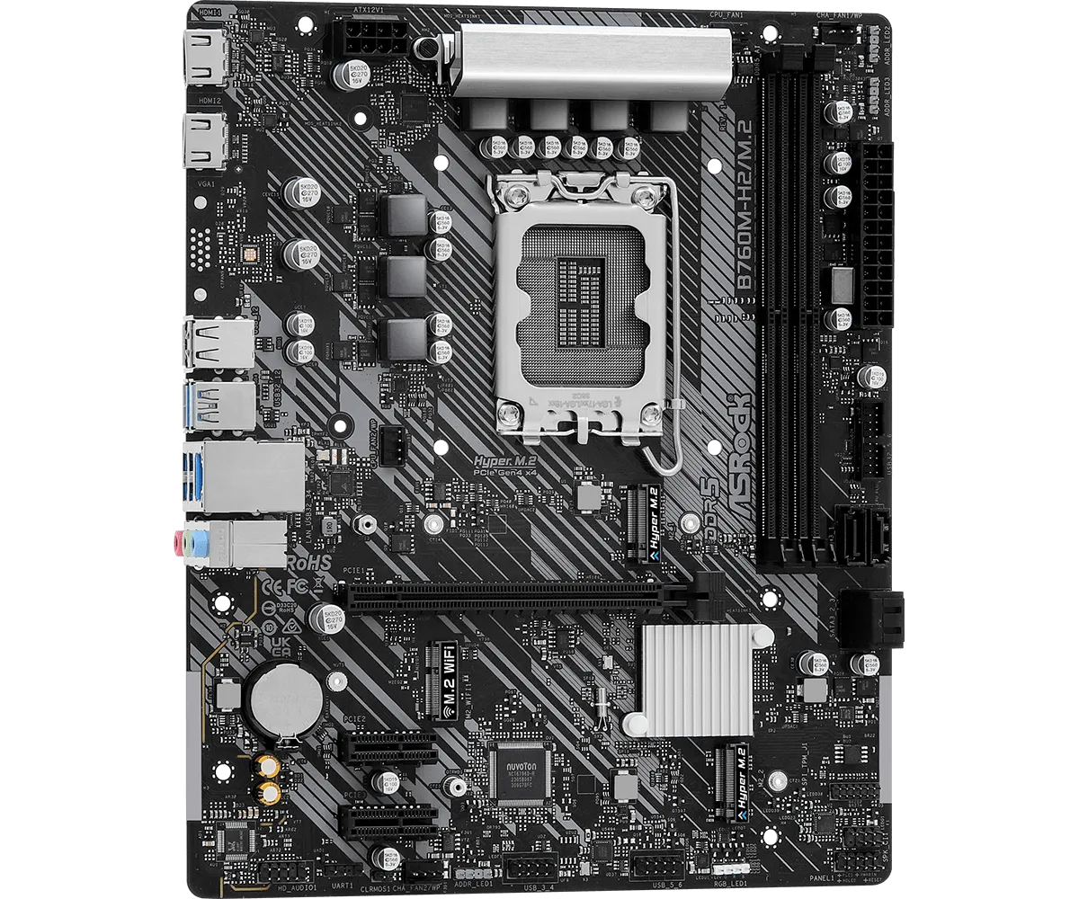 ASRock B760M-H2/M.2 DDR5,LGA 1700 mATX Motherboard