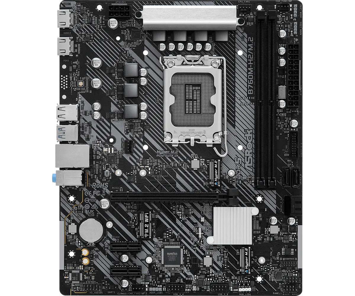 ASRock B760M-H2/M.2 DDR5,LGA 1700 mATX Motherboard