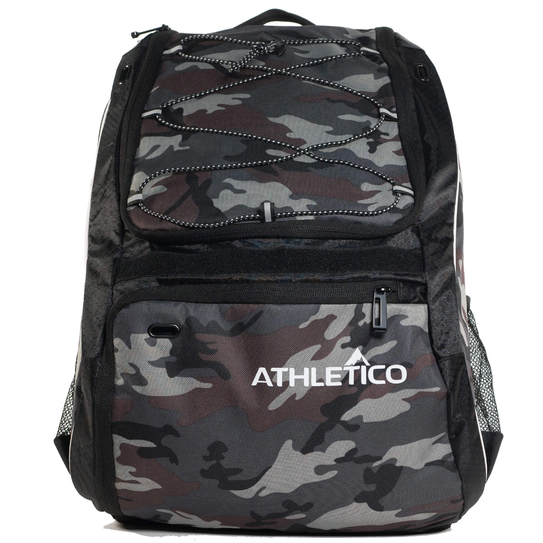 Athletico Baseball Bat Bag - Backpack for Baseball, T-Ball & Softball Equipment & Gear for Youth and Adults | Holds Bat, Helmet, Glove, Shoes |Shoe Compartment & Fence Hook (Gray Camo)
