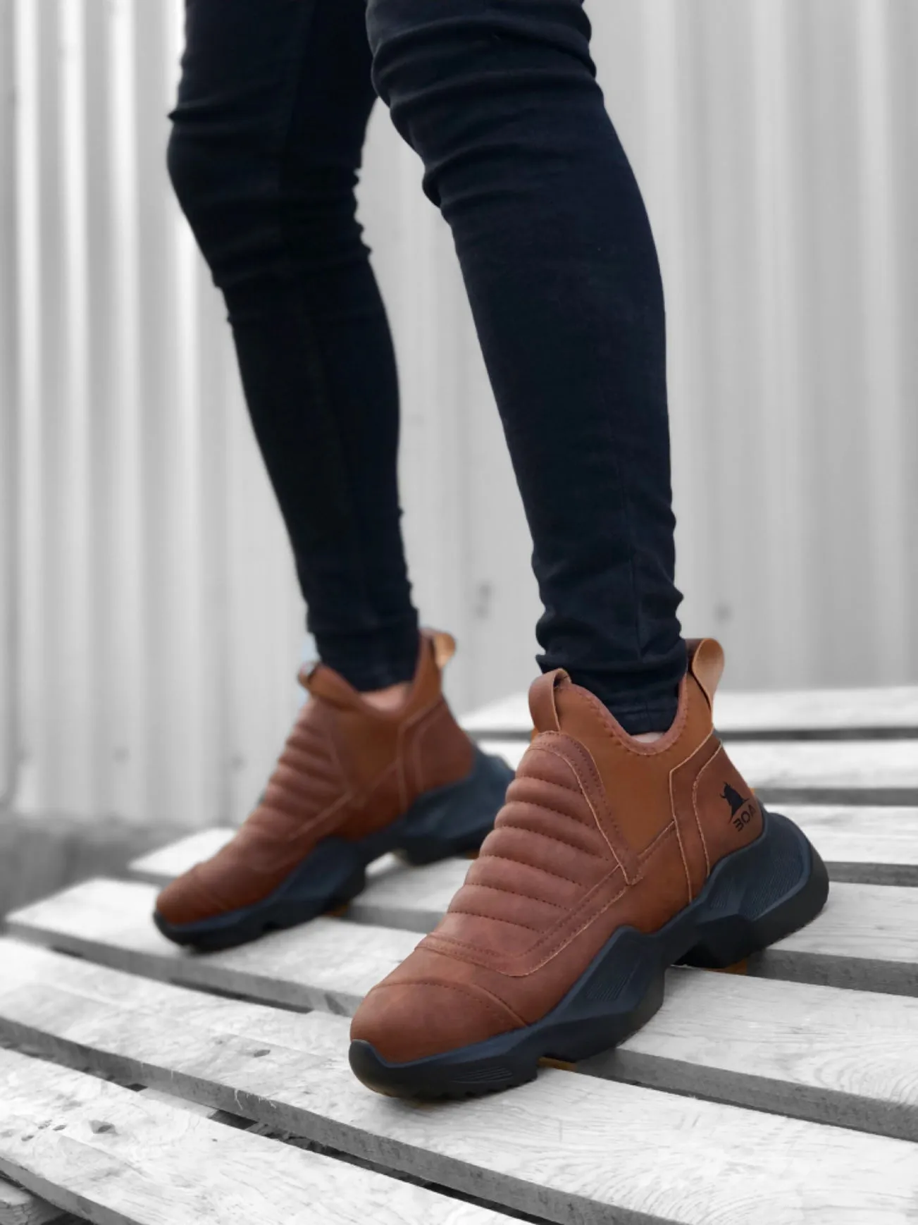 BA0401 Lace-Up Comfortable High-Sole Sole Men's Sports Half Ankle Boots