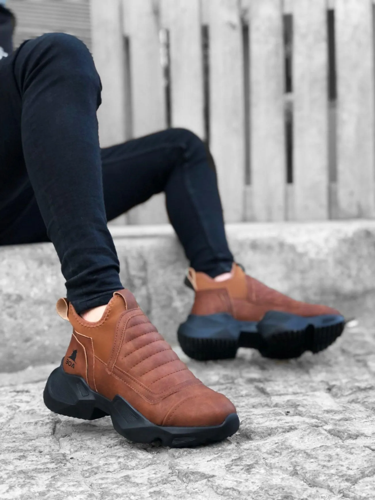 BA0401 Lace-Up Comfortable High-Sole Sole Men's Sports Half Ankle Boots