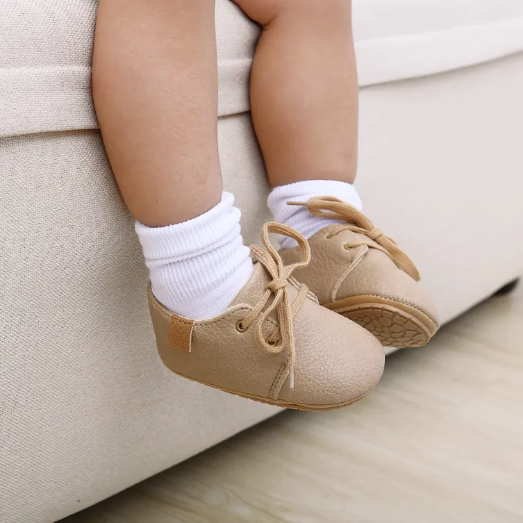 Baby First Walkers Shoes leather Retro Style For Toddlers Moccasins Anti-Slip Sole