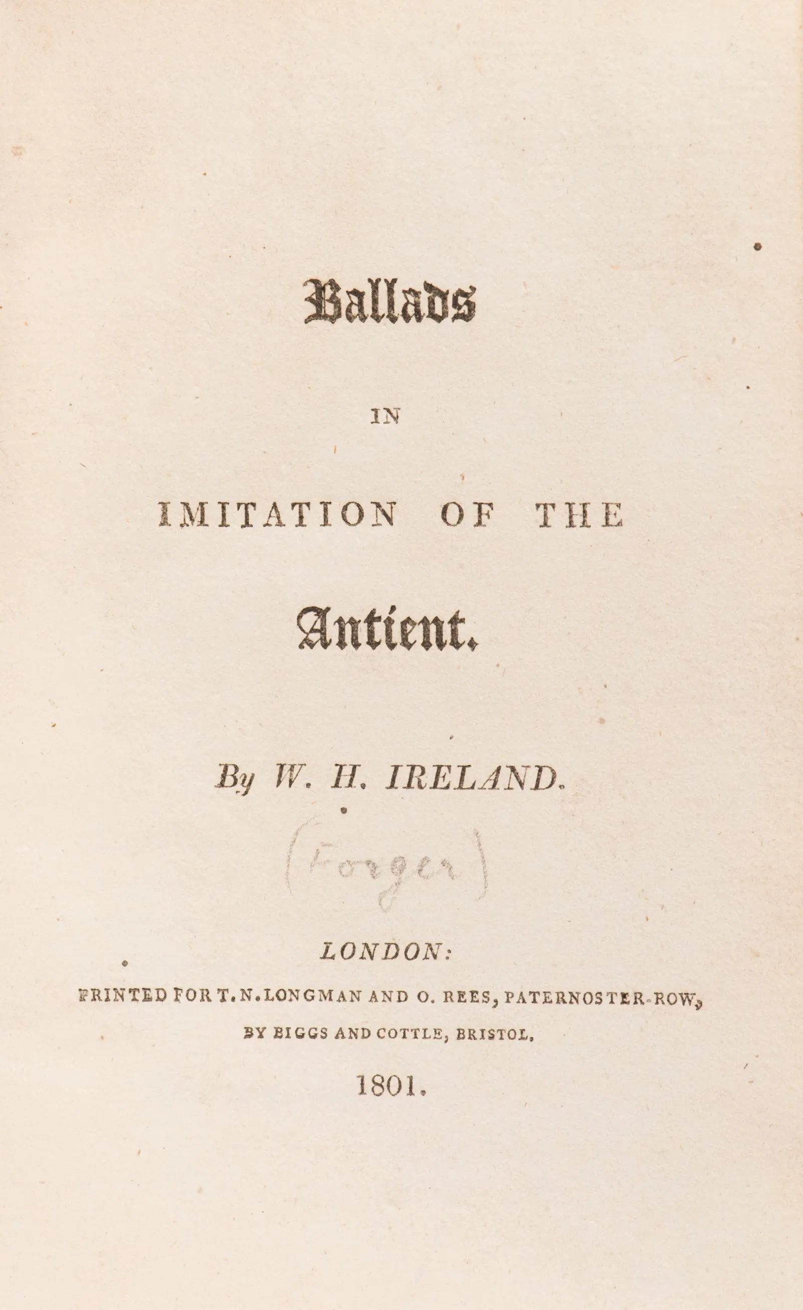 Ballads in Imitation of the Antient