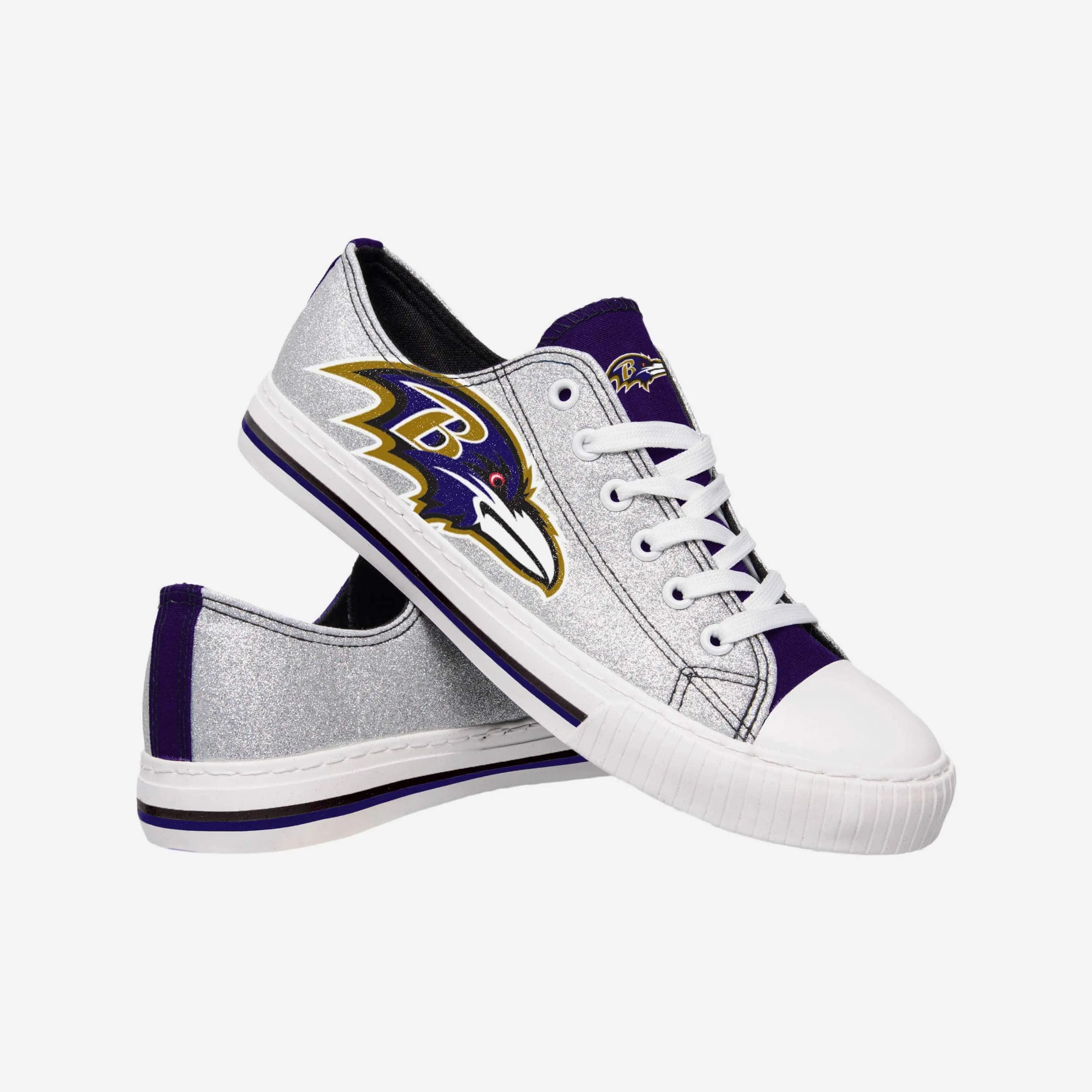 Baltimore Ravens Womens Glitter Low Top Canvas Shoe