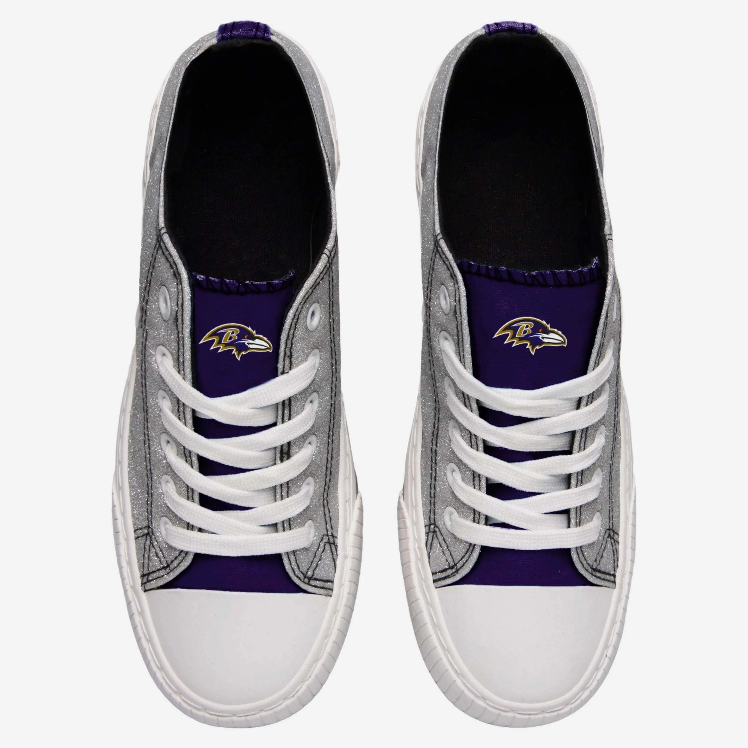 Baltimore Ravens Womens Glitter Low Top Canvas Shoe