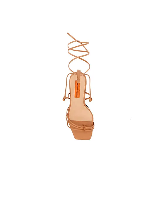 Beige Maze High Heels Sandals for woman
