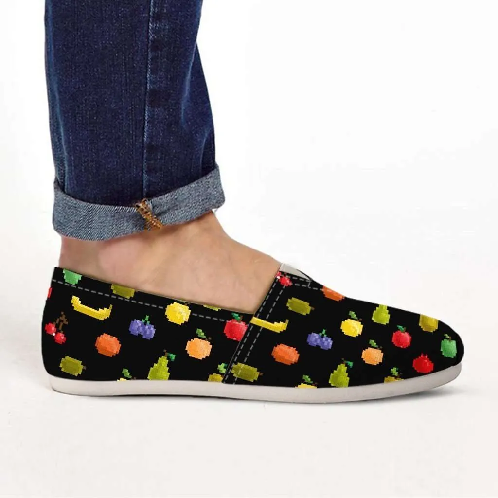 Bitmap Fruit Casual Canvas Slip on Shoes Women's Flats