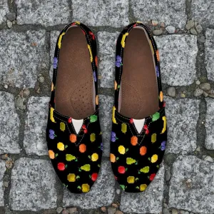 Bitmap Fruit Casual Canvas Slip on Shoes Women's Flats