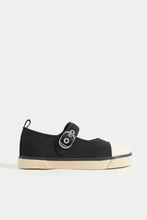 Canvas Buckle-Up Flats