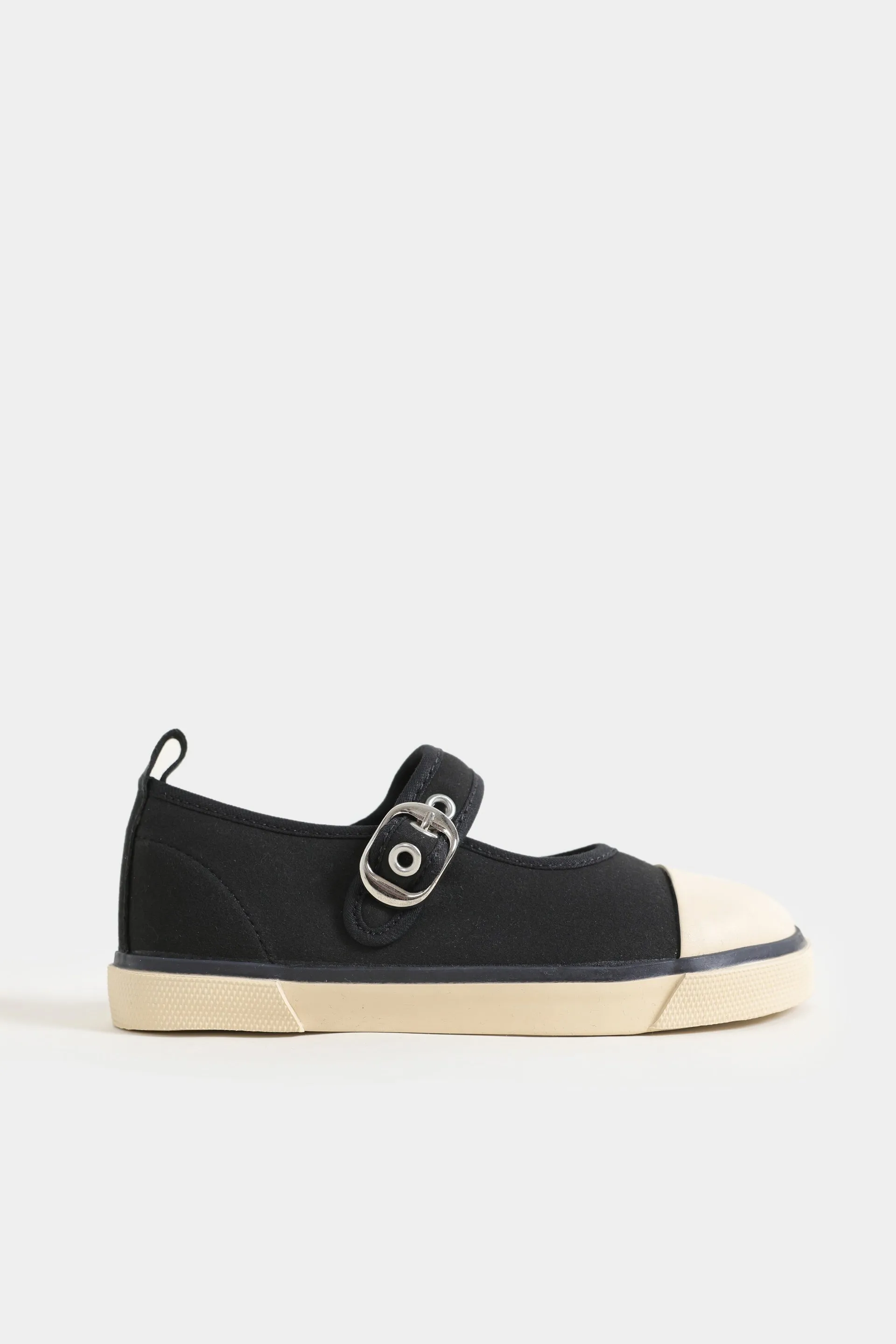 Canvas Buckle-Up Flats