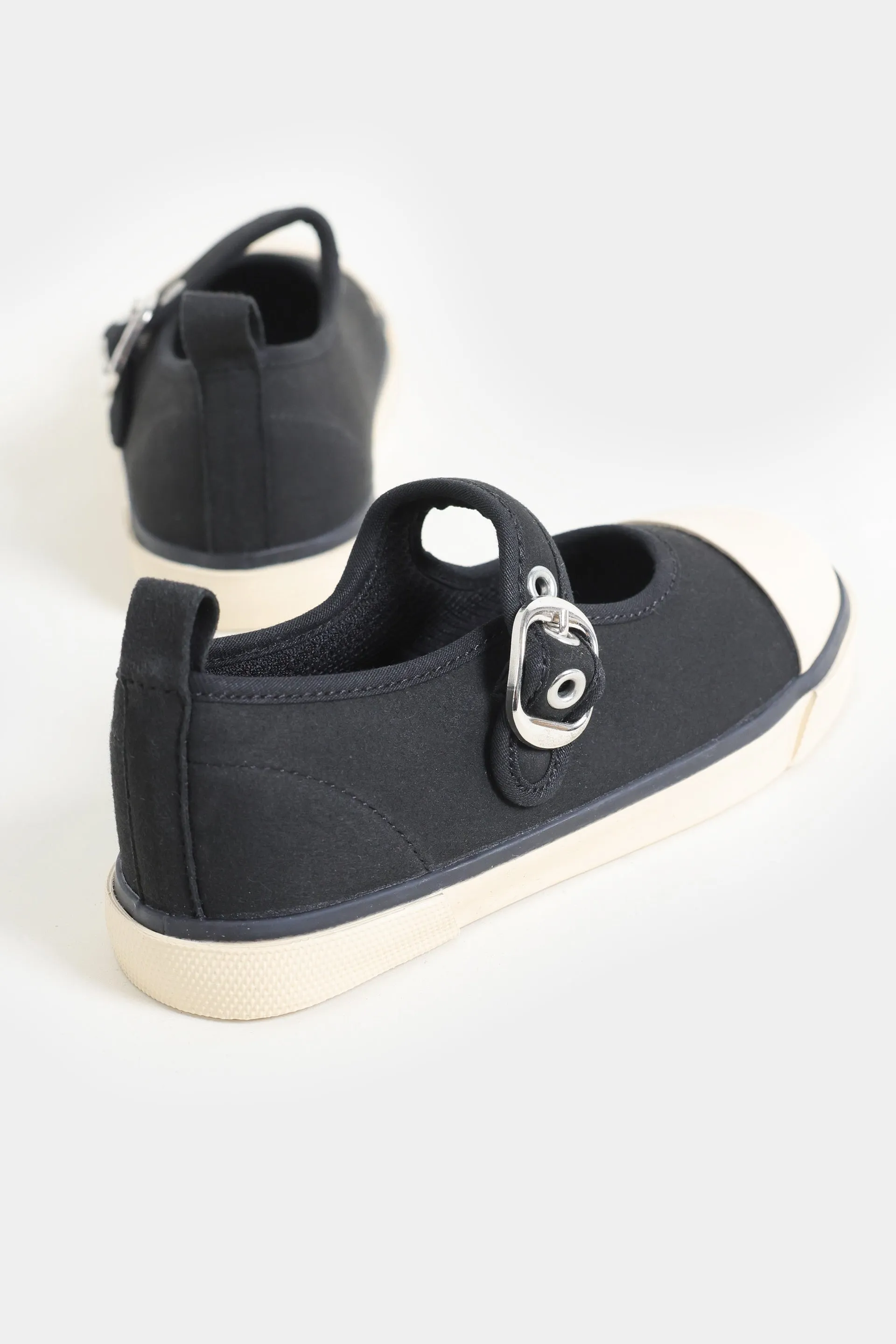 Canvas Buckle-Up Flats