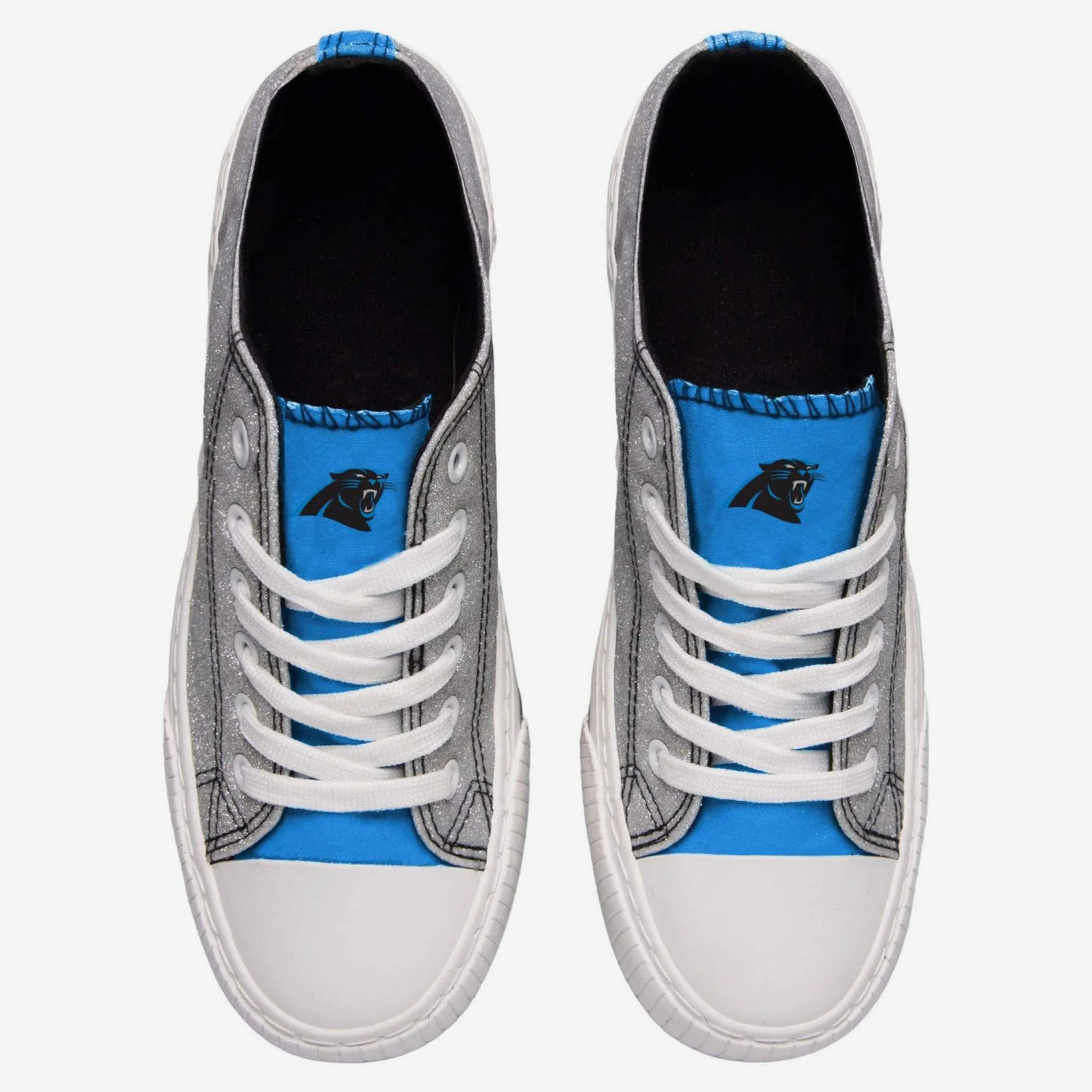Carolina Panthers Womens Glitter Low Top Canvas Shoe