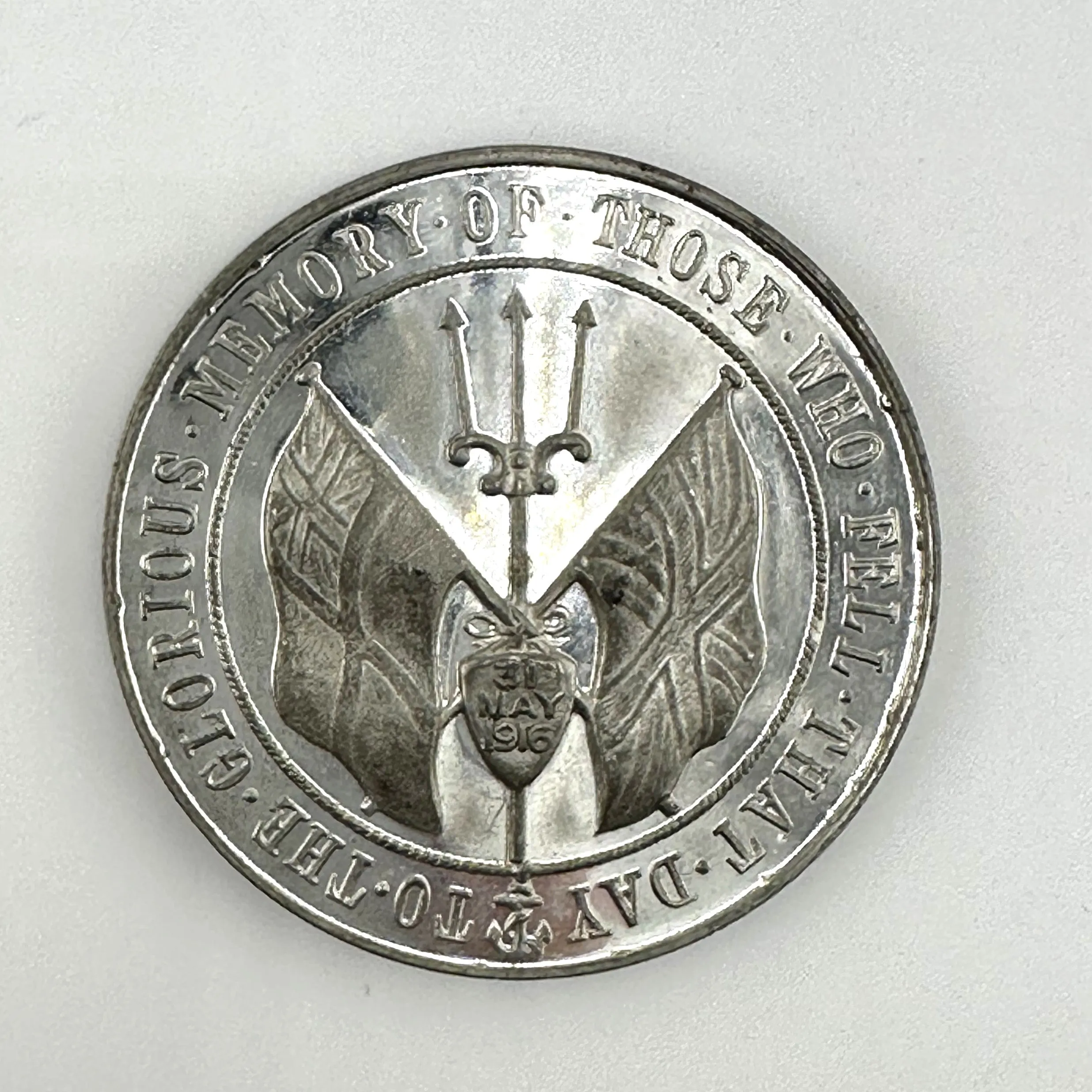 Cased British Table Medal Honoring the Sailors Who Died at the Battle of Jutland