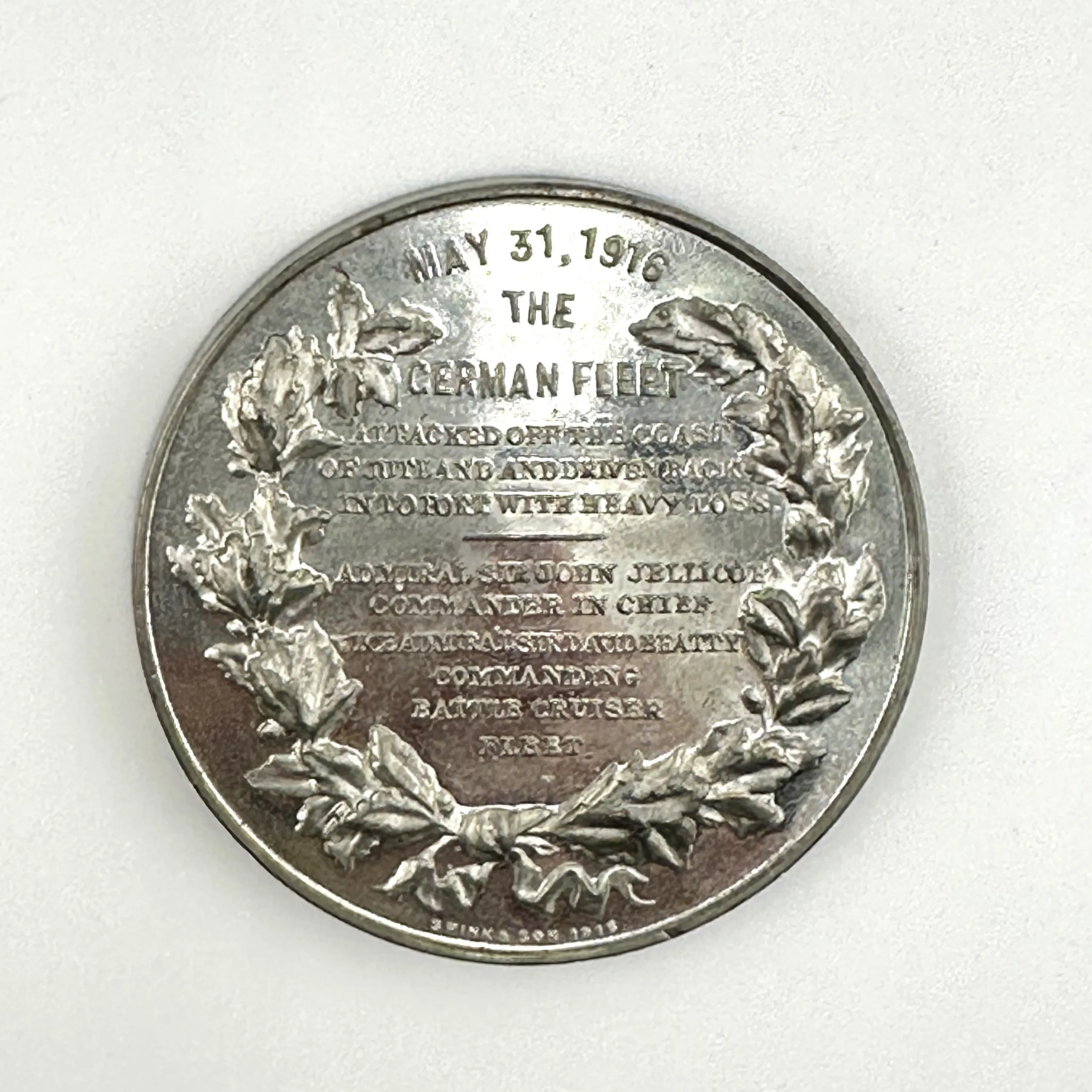 Cased British Table Medal Honoring the Sailors Who Died at the Battle of Jutland