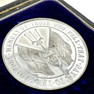 Cased British Table Medal Honoring the Sailors Who Died at the Battle of Jutland