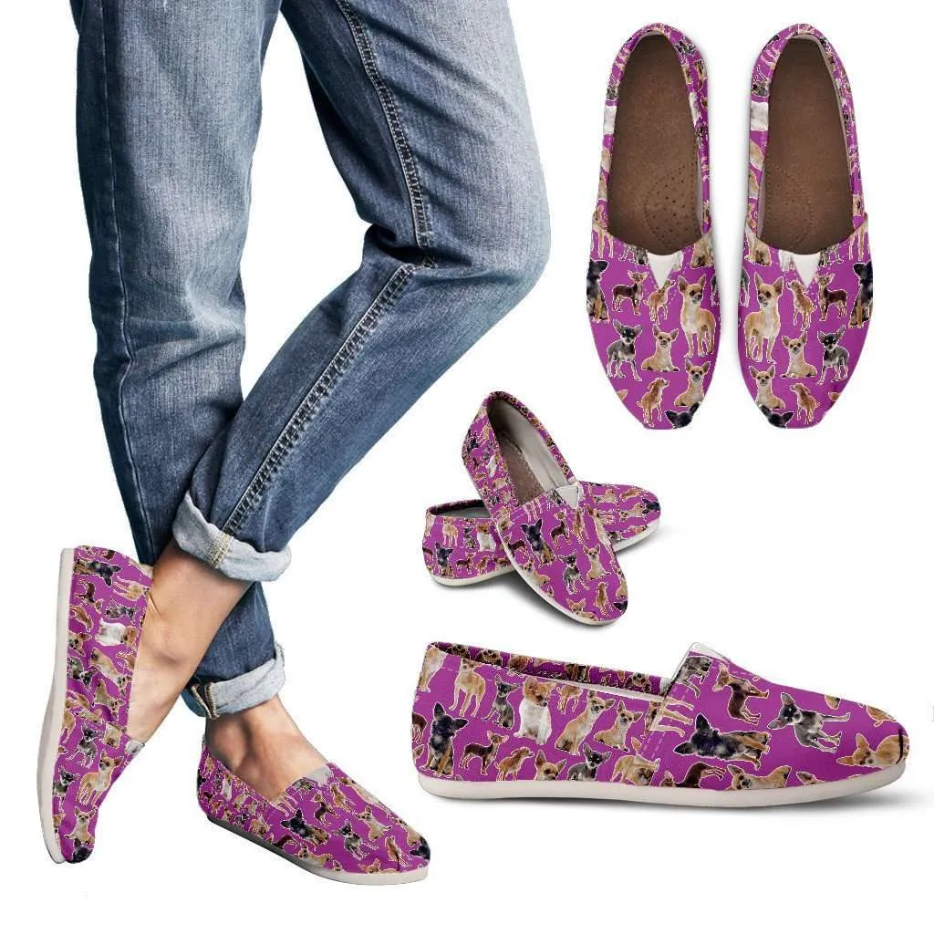 Chihuahua Casual Canvas Slip on Shoes Women's Flats
