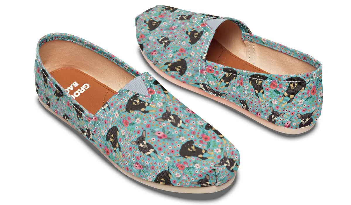 Chiweenie Flower Casual Shoes