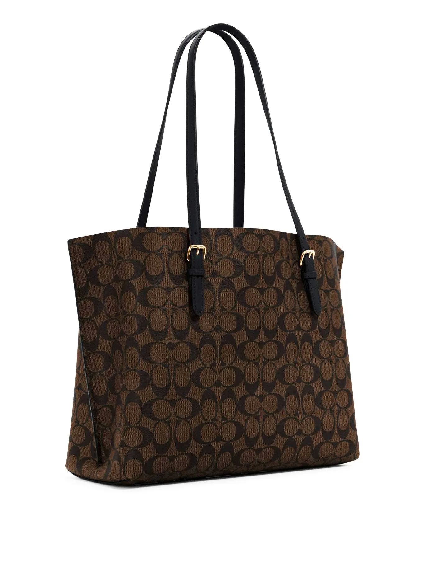 Coach Women's Brown & Black Mollie Tote In Signature Canvas