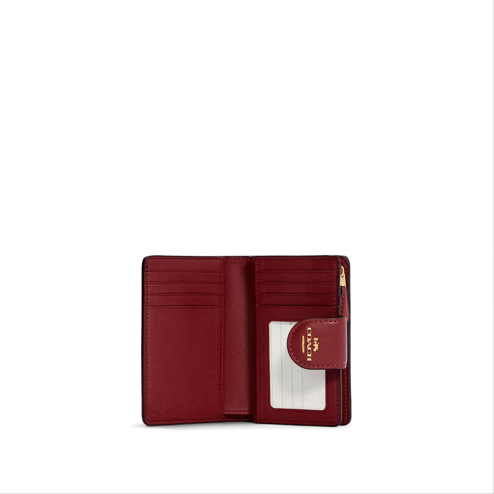 Coach Women's Brown Black Multi Medium Corner Zip Wallet In Signature Canvas With Ornament Print
