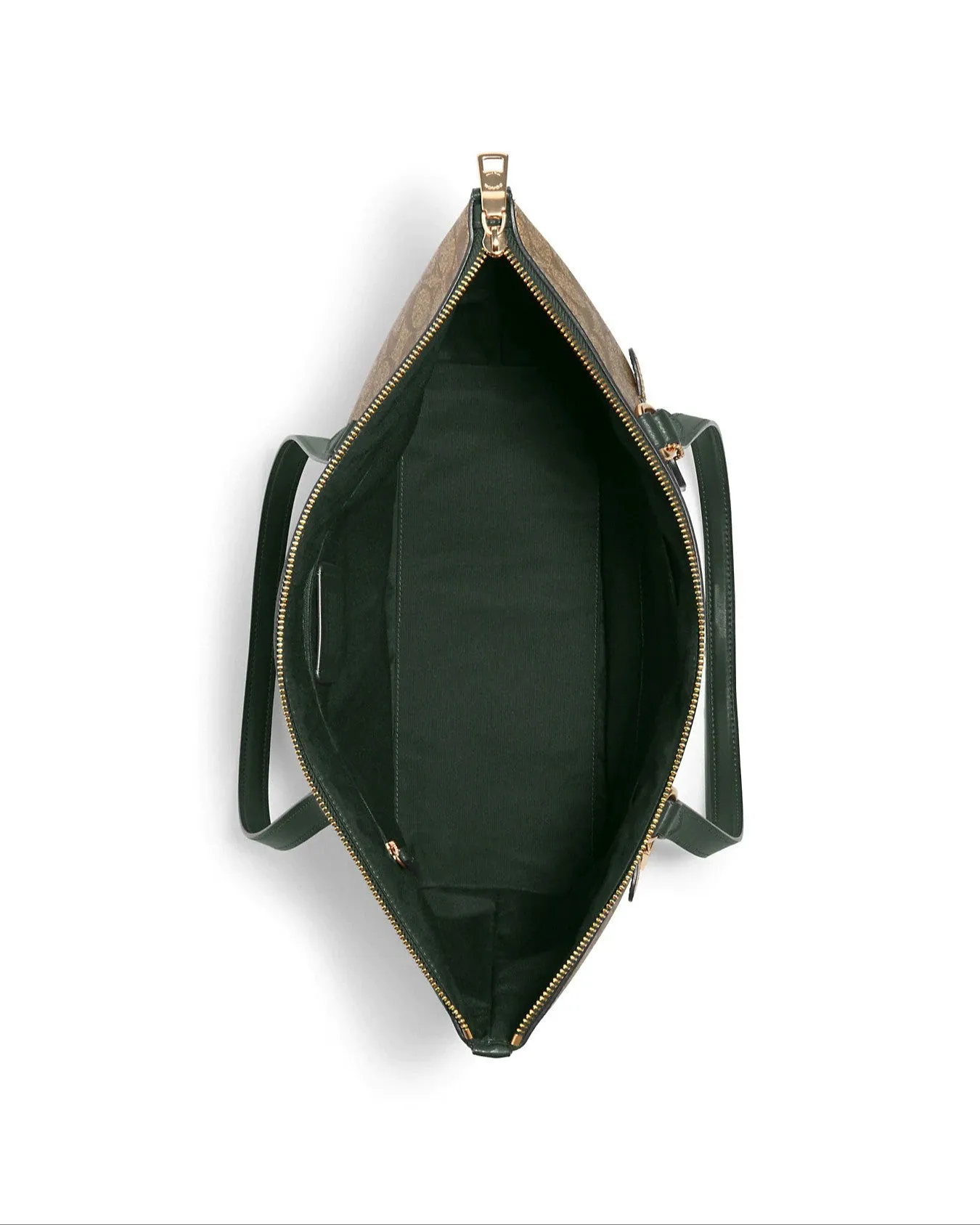 Coach Women's Khaki & Amazon Green Gallery Tote In Signature Canvas