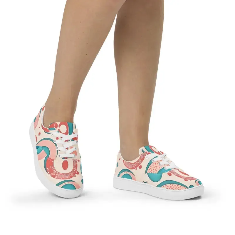 Colorful Women's Lace Up Canvas Shoes