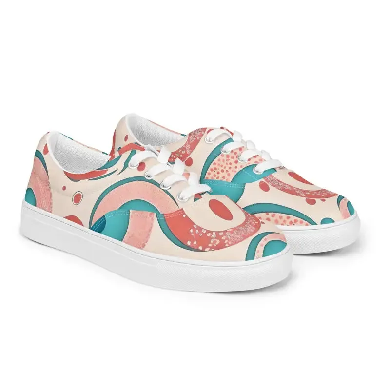 Colorful Women's Lace Up Canvas Shoes