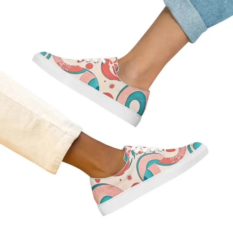 Colorful Women's Lace Up Canvas Shoes