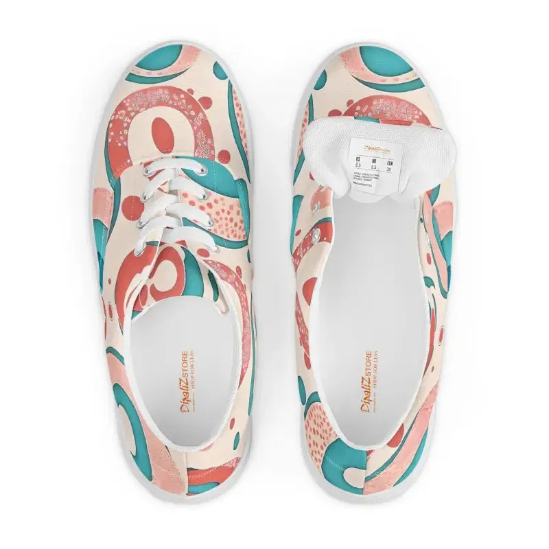 Colorful Women's Lace Up Canvas Shoes