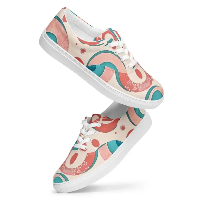 Colorful Women's Lace Up Canvas Shoes