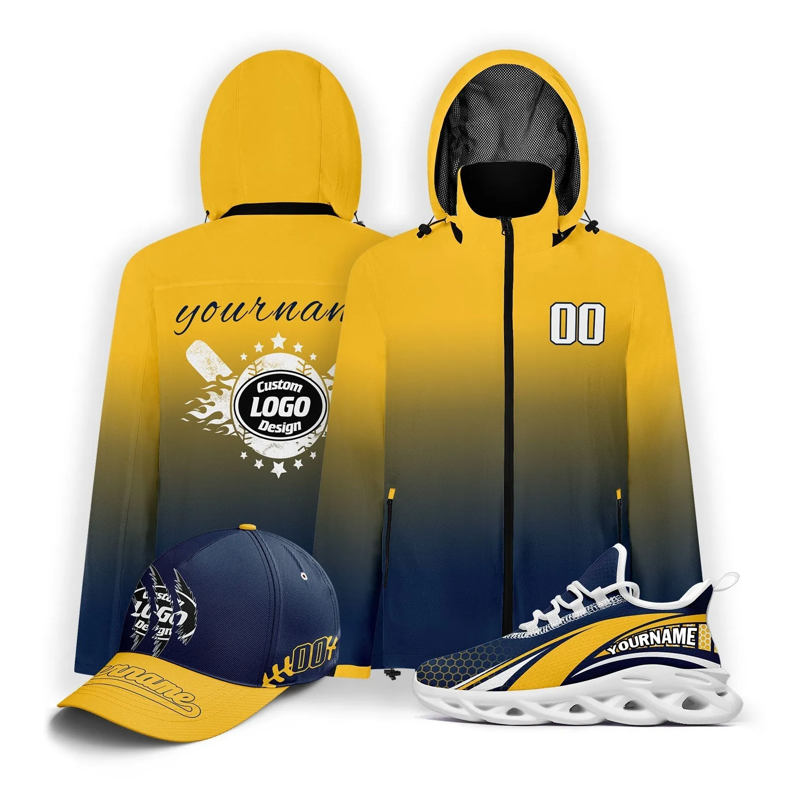 Custom Baseball Outerwear Hat and Shoes Combo Offer Personalized Combo ZH-E025023-17