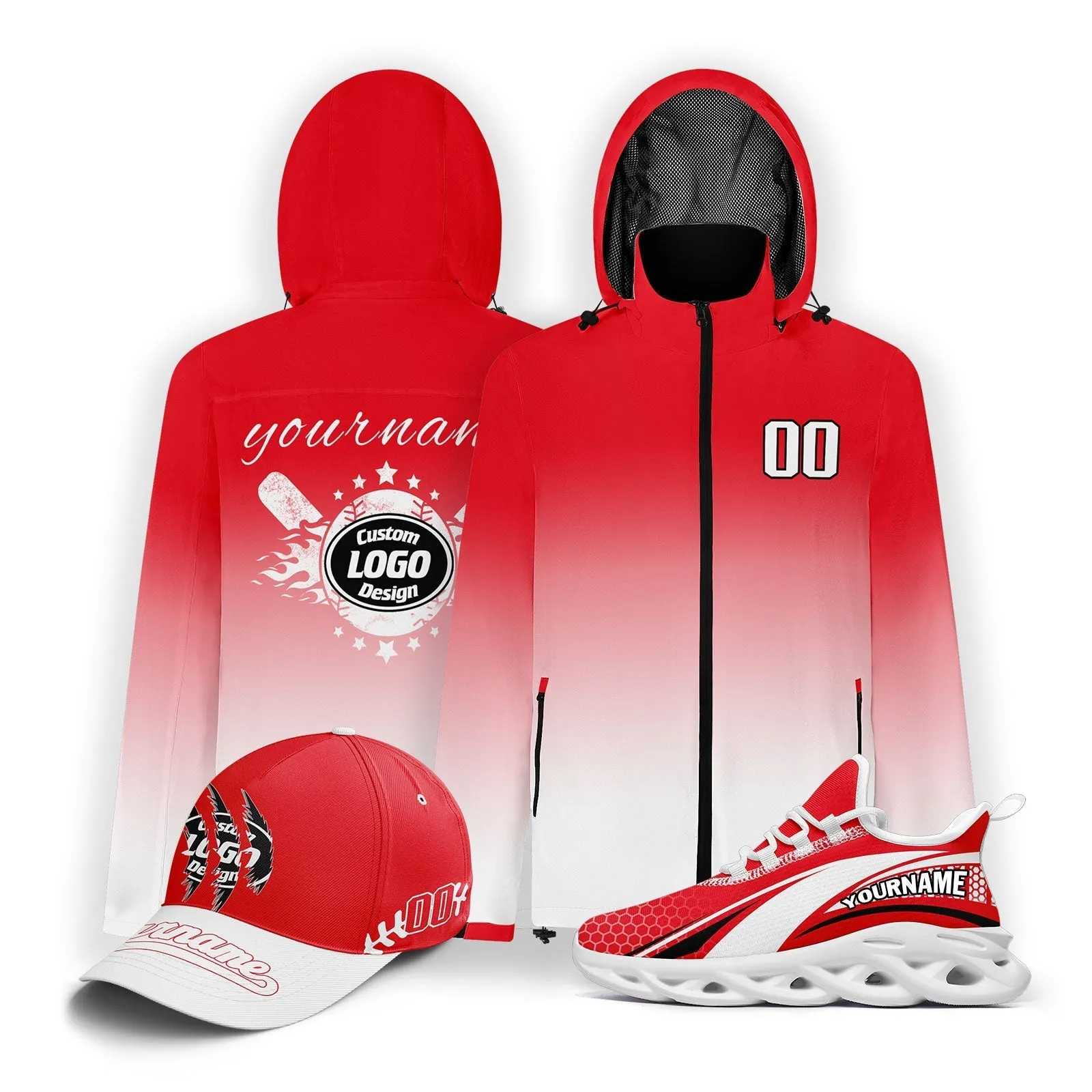 Custom Baseball Outerwear Hat and Shoes Combo Offer Personalized Combo ZH-E025023-21