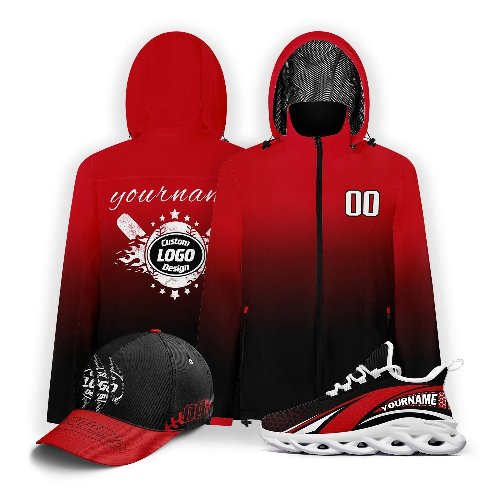 Custom Baseball Outerwear Hat and Shoes Combo Offer Personalized Combo ZH-E025023-8