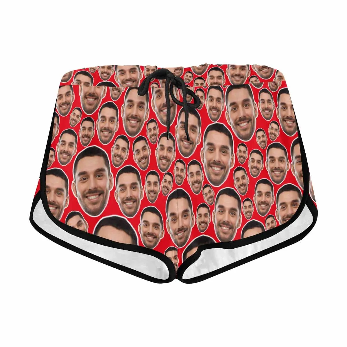 Custom Husband Face Get Bigger&Smaller Beach Board Shorts Swim Trunks Personalized Women's Casual Yoga Shorts