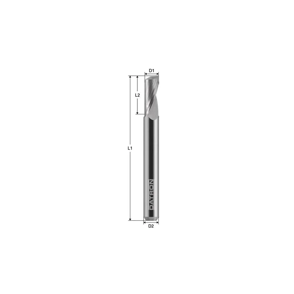 DATRON Single Flute End Mill, 3mm dia., 1/8 in shank
