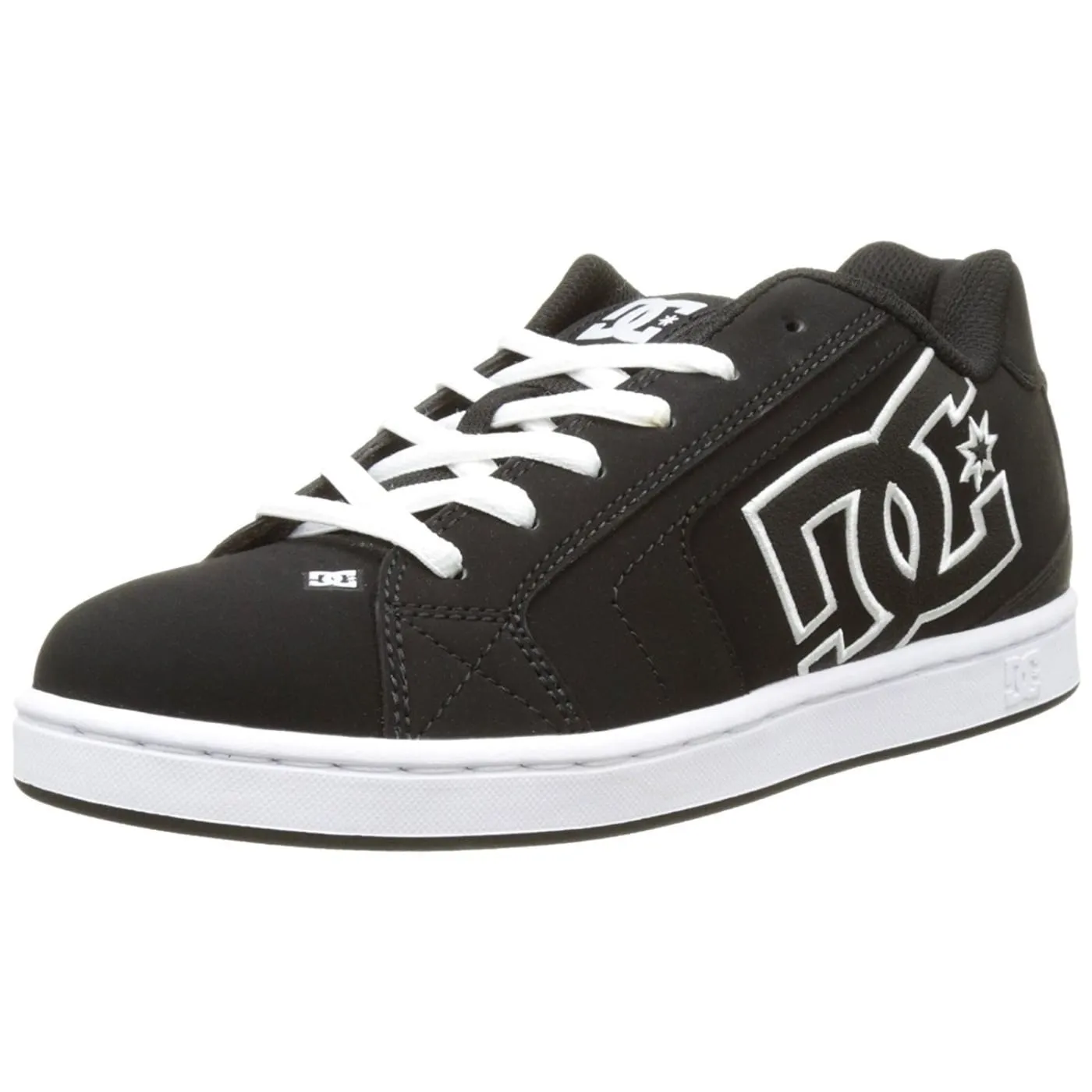DC Net Black White Mens Suede Skate Trainers