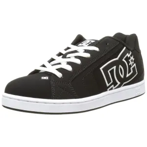 DC Net Black White Mens Suede Skate Trainers