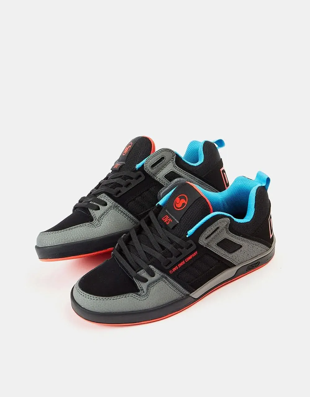 DVS Comanche 2.0  Skate Shoes - Charcoal/Black/Fiery Red/Blue Nubuck
