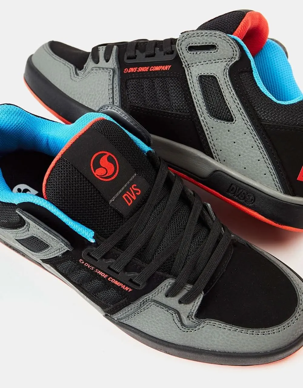 DVS Comanche 2.0  Skate Shoes - Charcoal/Black/Fiery Red/Blue Nubuck