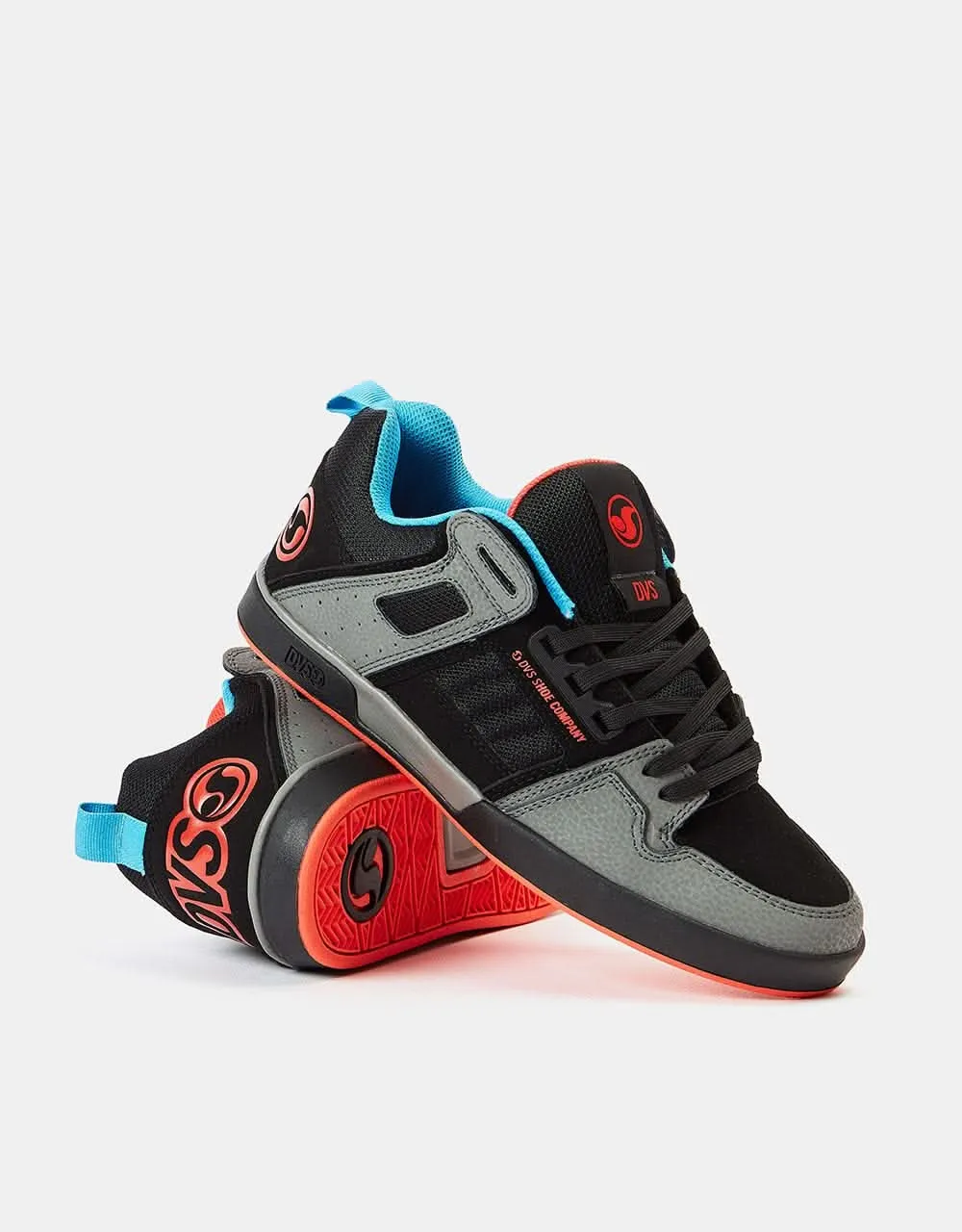 DVS Comanche 2.0  Skate Shoes - Charcoal/Black/Fiery Red/Blue Nubuck